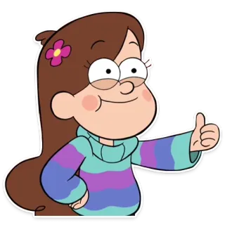 👍 62106748 Mabel Pines Gravity Falls Mabel Pines, cartoon, character, Gravity Falls, animation, sticker, thumbs up whatsapp sticker