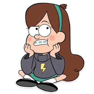 😕 88609175 Mabel Pines Gravity Falls cartoon, Mabel Pines, Gravity Falls, character, animation, cute, sticker whatsapp sticker