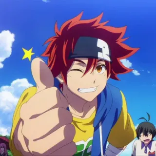 🥢 49d8e402 Anime, Personnage, Clin d'oeil, Pouce levé telegram sticker