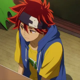 🥢 dab9e01b Reki SK8 the Infinity animé, personnage, Reki, SK8 the Infinity, cheveux rouges telegram sticker