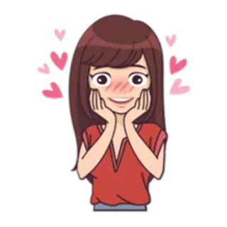 😍 6fc3de44 Cartone animato, Cuori, Amore, Rossore, Ragazza, Anime, Carino telegram sticker