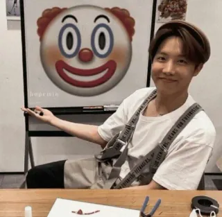 🤡 2c4f8d78 hopemin persona, disegno, emoji clown, arte, ritratto, uomo telegram sticker