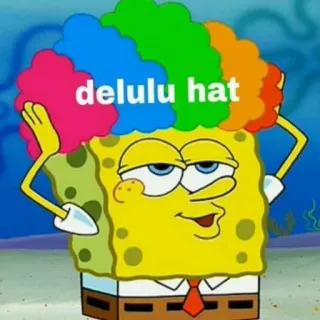 🤡 d9b04338 Spongebob Spongebob Squarepants delulu hat Spongebob, Cartone animato, Delulu, Cappello, Meme, Divertente, Pagliaccio telegram sticker