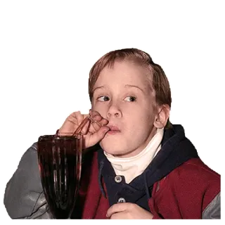 😐 1aa0f825 Kevin McCallister Home Alone kind, film, drankje, jongen, tv, beroemdheid telegram sticker