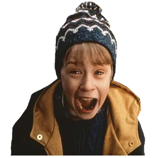 😐 1b91a472 Kevin McCallister Home Alone Home Alone, Kevin McCallister, Macaulay Culkin, Kerstmis, film, bang, geschrokken telegram sticker