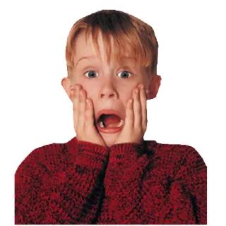 😐 394320c1 Kevin McCallister Home Alone schok, verrassing, bang, grappig, film, kind, home alone, Macaulay Culkin telegram sticker