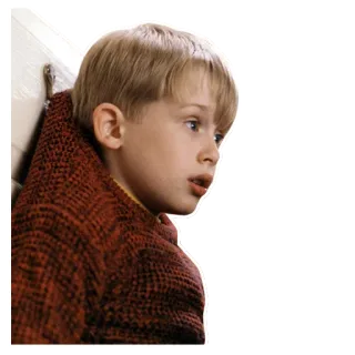 😶 c7df078c Kevin McCallister Home Alone film, kerst, kind, kind, alleen, uitdrukking, verrassing telegram sticker