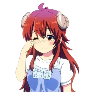 😢 7ffbbddd อนิเมะ, ผู้หญิง, ร้องไห้, เศร้า, ปีศาจ, เขา, การ์ตูน telegram sticker