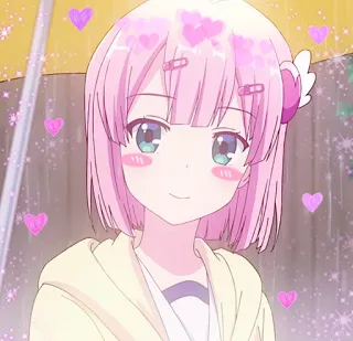 🥰 f46f0068 อนิเมะ, ผู้หญิง, หัวใจ, น่ารัก, ผมสีชมพู, ภาพประกอบ, สติกเกอร์ telegram sticker