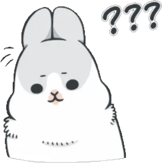 🤔 4ca939b1 ??? coelho, coelho, pontos de interrogação, confuso, desenho animado, animal, fofo, adesivo telegram sticker