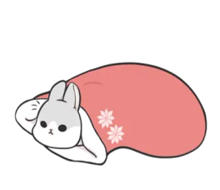 💤 5a9e2163 lapin, mignon, animal, sakura, kawaii whatsapp sticker