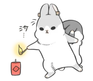 💣 e26ffe73 ミサイル lapin, missile, pétard, mignon, dessin animé, animal whatsapp sticker