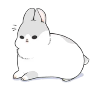 🐰 84c232bd 兔子, 兔兔, 动物, 可爱, 白色, 灰色, 宠物, 卡通 telegram sticker
