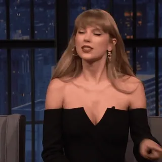 ⌚️ badb83c5 Taylor Swift penyanyi, pirang, gaun, anting-anting, talkshow telegram sticker