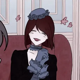 🪜 73429a4b 女人, 微笑, 卡通, 插图, 快乐, 连衣裙, 手套, 动画 whatsapp sticker