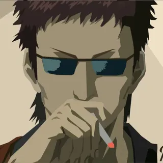 😏 c97de2f6 man, smoking, sunglasses, cigarette whatsapp sticker