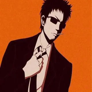 😒 f98bf19b man, suit, sunglasses, cigarette, tie, style, cartoon whatsapp sticker