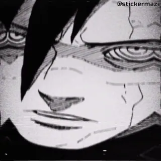 😎 5e8bf9d3 Anime, Manga, Wajah, Seni, Hitam putih, Karakter telegram sticker