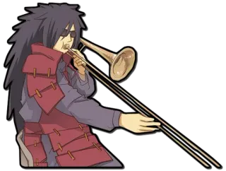 🎺 0ae1083d Madara Uchiha Naruto anime, cartoni animati, Naruto, Madara, trombone, musica telegram sticker