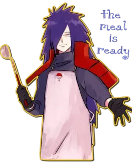 ☺️ d9aab58f Madara Uchiha Naruto The meal is Ready Anime, Cucina, Chef, Madara, Naruto, Uchiha telegram sticker