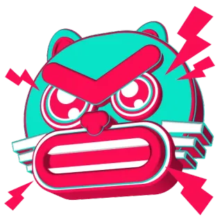 😡 11633dc8 en colère, chat, dessin animé, éclair, expression, humeur, animal whatsapp sticker