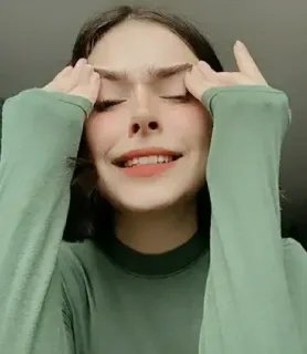 🕳 37ee86c1 vrouw, portret, meisje, glimlach, blij, gezicht telegram sticker