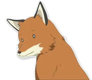 🦊 21a70193 renard, animal, dessin animé, mignon, mammifère telegram sticker
