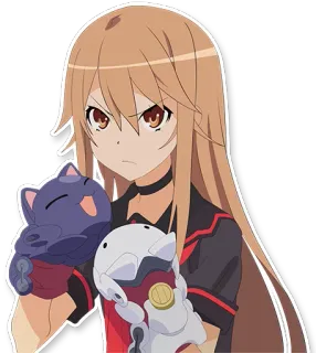 👿 31b62ed2 animé, fille, personnage, cheveux longs, en colère, poupées, féminin telegram sticker