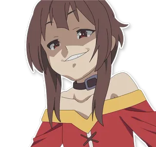 😏 39cb649f Megumin Konosuba Anime, Fille, suffisant, Megumin, Konosuba, Personnage, Manga telegram sticker