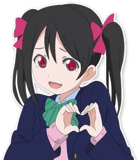 ❤ 445edffa Nico Yazawa Love Live! Anime, Dessin animé, Fille, Mignon, Amour, Cœur, Idole telegram sticker