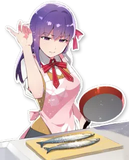 😎 461ac397 Anime, Cuisine, Poisson, Sel, Personnage, Tablier telegram sticker