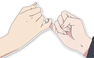 🤝 bb30740b promesse du petit doigt, promesse, amitié, accord, dessin animé telegram sticker