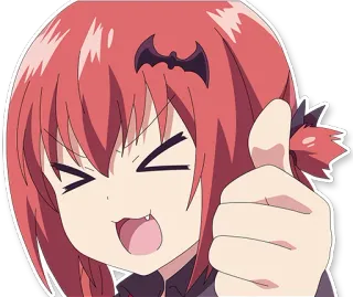 👍 bbfd92ad Anime, Manga, Mignon, Fille, Pouce en l'air, Dessin animé telegram sticker