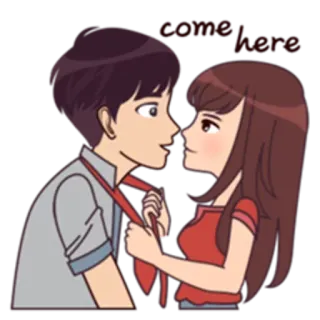 😯 9b5d86cd More Kiss カップル, キス, 愛, ロマンス, アニメ telegram sticker