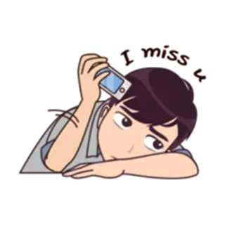 🙇 a805a3bf I miss you 寂しい, 漫画, 悲しい, 待っている telegram sticker
