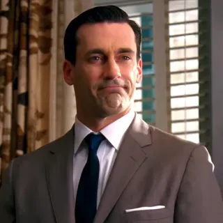🚬 4c9782c6 Don Draper Mad Men homme, costume, cravate, Jon Hamm, personnage, série télé telegram sticker