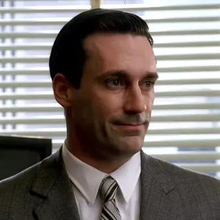 🚬 529922c7 Don Draper Mad Men Don Draper, Mad Men, Jon Hamm, AMC, publicité, affaires, homme, costume telegram sticker