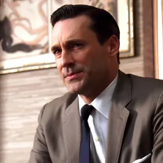 🚬 67a6fcdd Don Draper Mad Men homme, costume, série télévisée, personnage, publicité, rétro telegram sticker