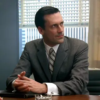 🚬 fd82edc2 Don Draper Mad Men Homme, Costume, Homme d'affaires, Jon Hamm, Série TV, Publicité telegram sticker