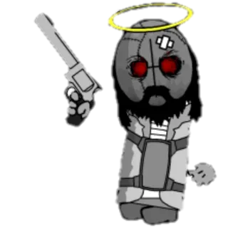 😝 d2ccc2ff waffe, waffe, gewalt, animiert, figur, grau whatsapp sticker