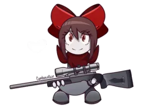 😏 f0cd3479 Scharfschütze, Gewehr, Waffe, Anime Charakter, Bogen whatsapp sticker