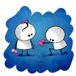 ❤ 1bbb4188 爱, 浪漫, 情侣, 火柴人, 心, 关系 telegram sticker