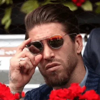 ❇️ 7bc36015 Sergio Ramos piłkarz, sportowiec, okulary przeciwsłoneczne, osoba telegram sticker