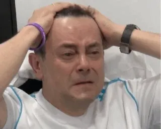 ❇️ ebf25ff4 stres, zmartwiony, niespokojny, sfrustrowany, ból głowy, mężczyzna, panika telegram sticker