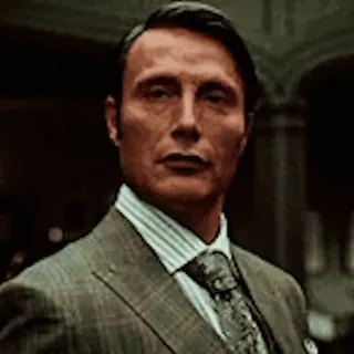 😏 52712f4f Hannibal Lecter Hannibal 汉尼拔, 麦斯·米科尔森, NBC, 反派, 男人, 演员, 角色 telegram sticker