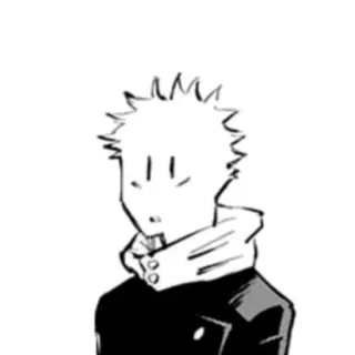 🗿 0ccec3ef Yuji Itadori Jujutsu Kaisen Anime, Manga, Charakter, Schwarzweiß, Yuji Itadori, Jujutsu Kaisen telegram sticker