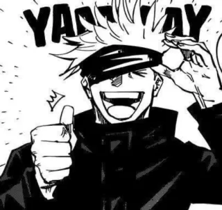 🗿 8b393c8d Gojo Satoru Jujutsu Kaisen YAY Anime, Manga, Gojo Satoru, Jujutsu Kaisen, Glücklich, Lächelnd, Juhu telegram sticker