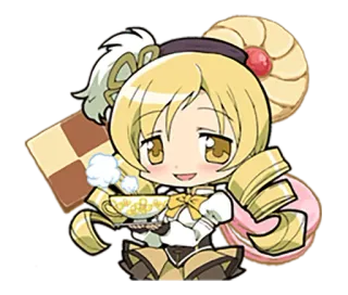 ☕ af6b1727 Mami Tomoe Puella Magi Madoka Magica 애니메이션, 만화, 마법소녀, 마미 토모에, 마법소녀 마도카☆마기카, 귀여운 telegram sticker