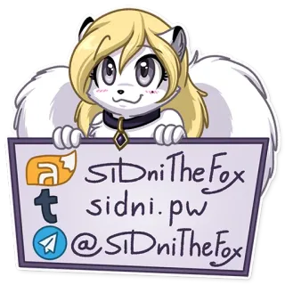 🖼 46b29ffd StDniTheFox
sidni.pw
@StDniTheFox 兽人, 卡通, 狐狸, 角色, 社交媒体, 用户名 telegram sticker