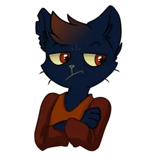 😐 58f533f2 Mae Borowski Night in the Woods 猫, 拟人化, Night in the Woods, 梅·波洛斯基, 游戏角色 telegram sticker